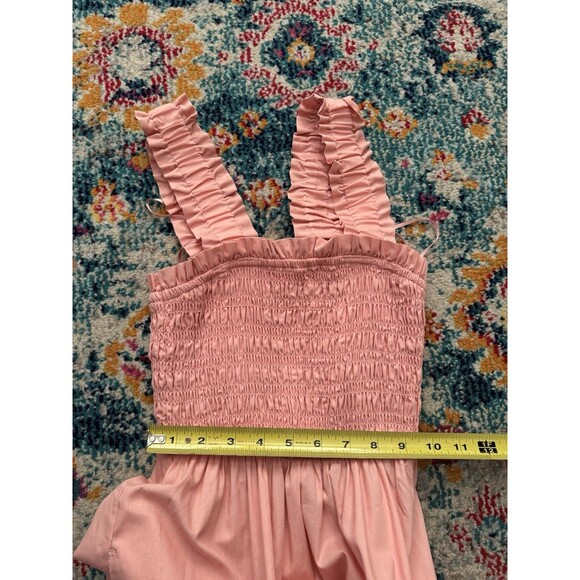 Abercrombie & Fitch Smocked Bodice Easy Maxi Dress Pink Size XS Boho Milkmaid - Picture 10 of 13